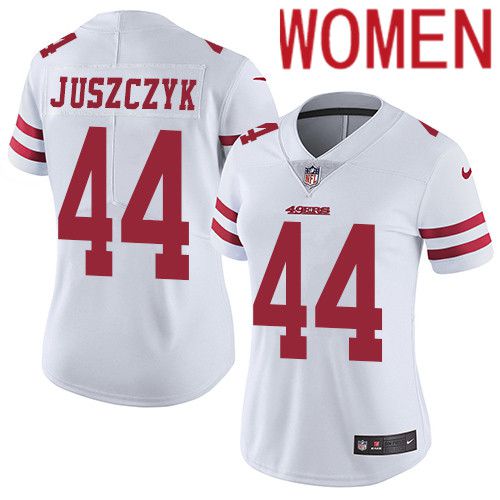 Women San Francisco 49ers #44 Kyle Juszczyk Nike White Vapor Limited NFL Jersey
